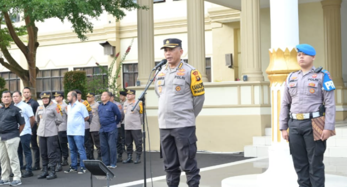 Irwasda Polda Jambi Pimpin Apel Pengecekan Personel Operasi Mantap Brata 2023-2024