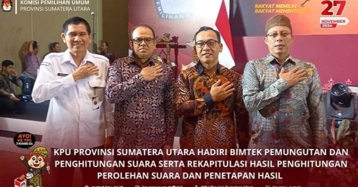 Ketua KPU Sumut Ikuti Bimtek Penetapan Hasil Pilgub dan Pilwalko 2024