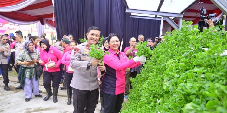 Serentak se-Indonesia, Polda Jambi Tebar 5.000 Benih Ikan dan Panen Hortikultura