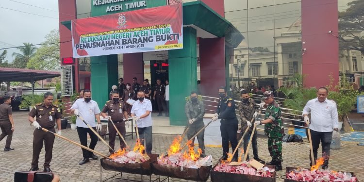 Bea Cukai Langsa dan Kejaksaan Aceh Timur Musnahkan 1 Juta Batang Rokok Ilegal