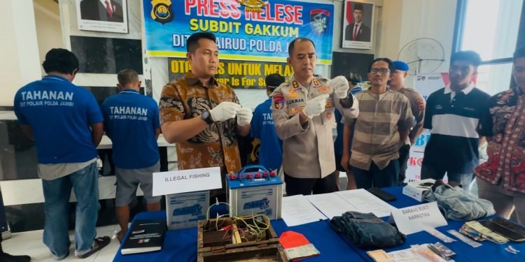 Dalam Sepekan, Ditpolairud Polda Jambi Ungkap Narkoba dan Illegal Fishing