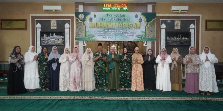 Korem 042/Gapu Gelar Maulid Nabi 1447 H, Bangun Karakter TNI yang Berakhlak Mulia