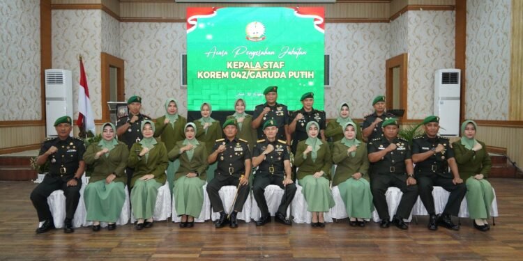 Danrem 042/Gapu Terima Penyerahan Jabatan Kasrem, Tegaskan Soliditas dan Dedikasi Prajurit