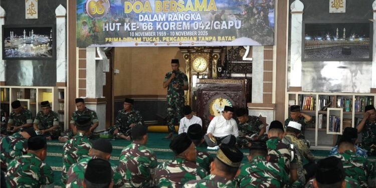 Korem 042/Gapu Gelar Doa Bersama dalam Rangka HUT ke-66