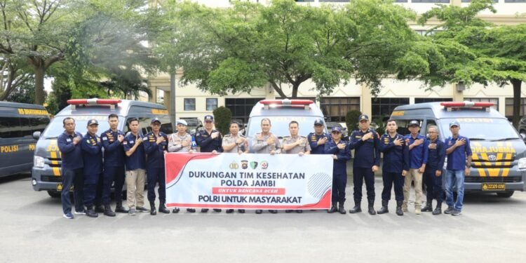 Wakapolda Jambi Lepas Tim Kesehatan Biddokkes untuk Bantu Korban Bencana di Aceh